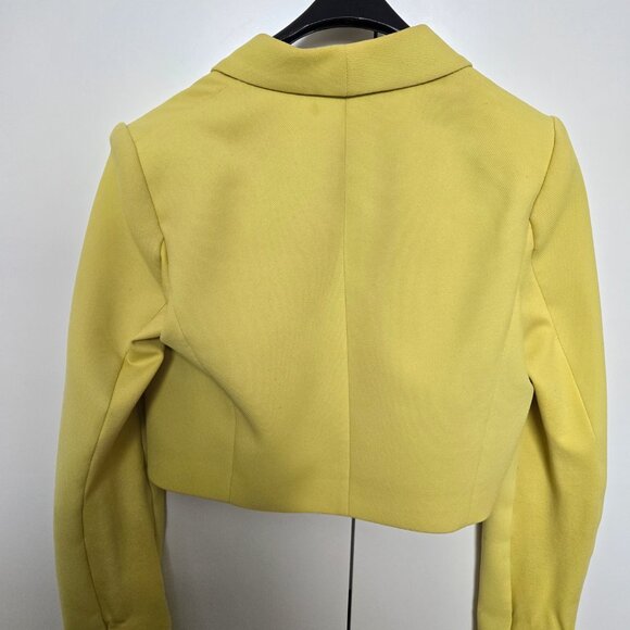 BCBGMAXAZRIA Yellow Cropped Hook Blazer - Picture 2 of 2